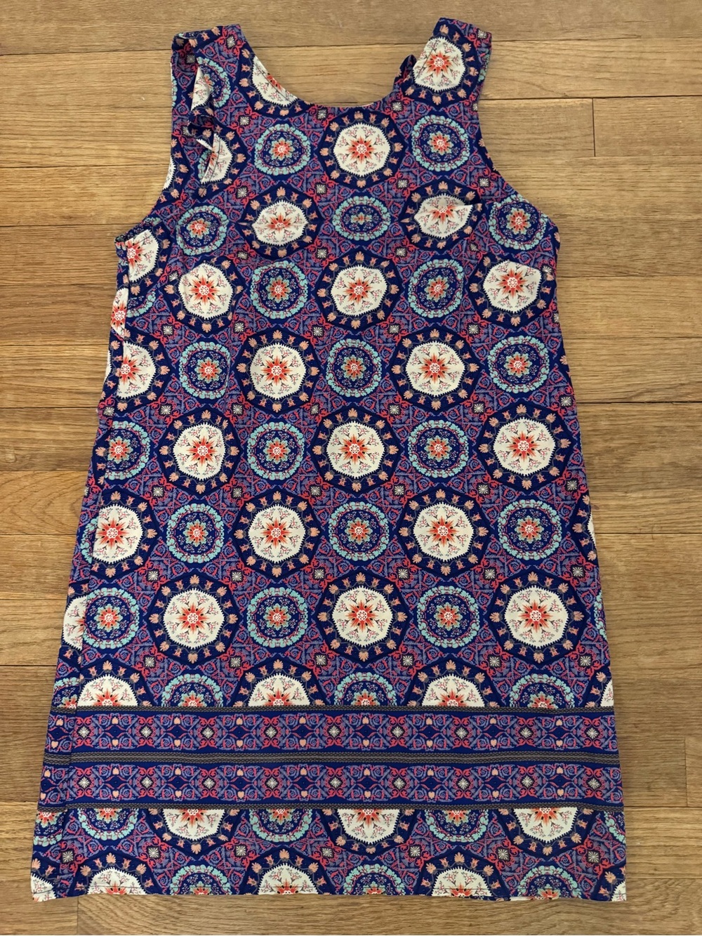 Soprano Women's Blue Medallion Halter Mini Shift Dress - Size XS
 b5